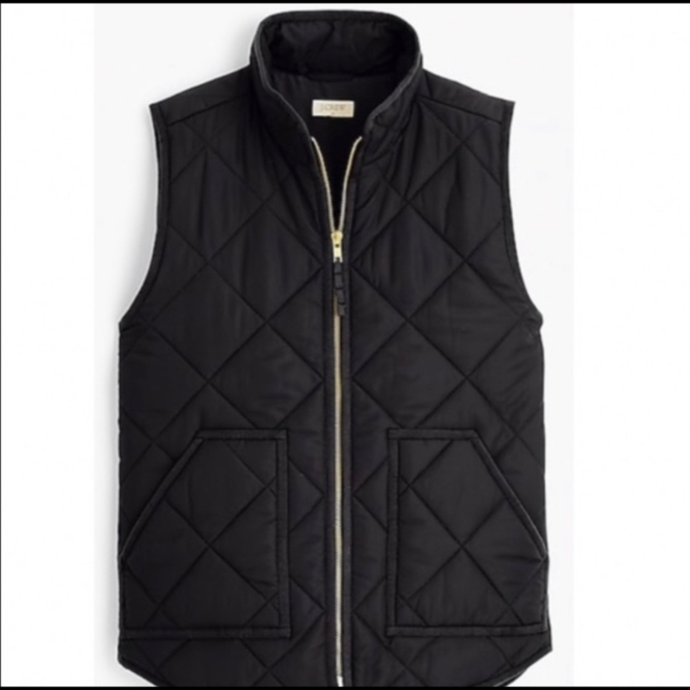 J Crew Quilted Black Vest